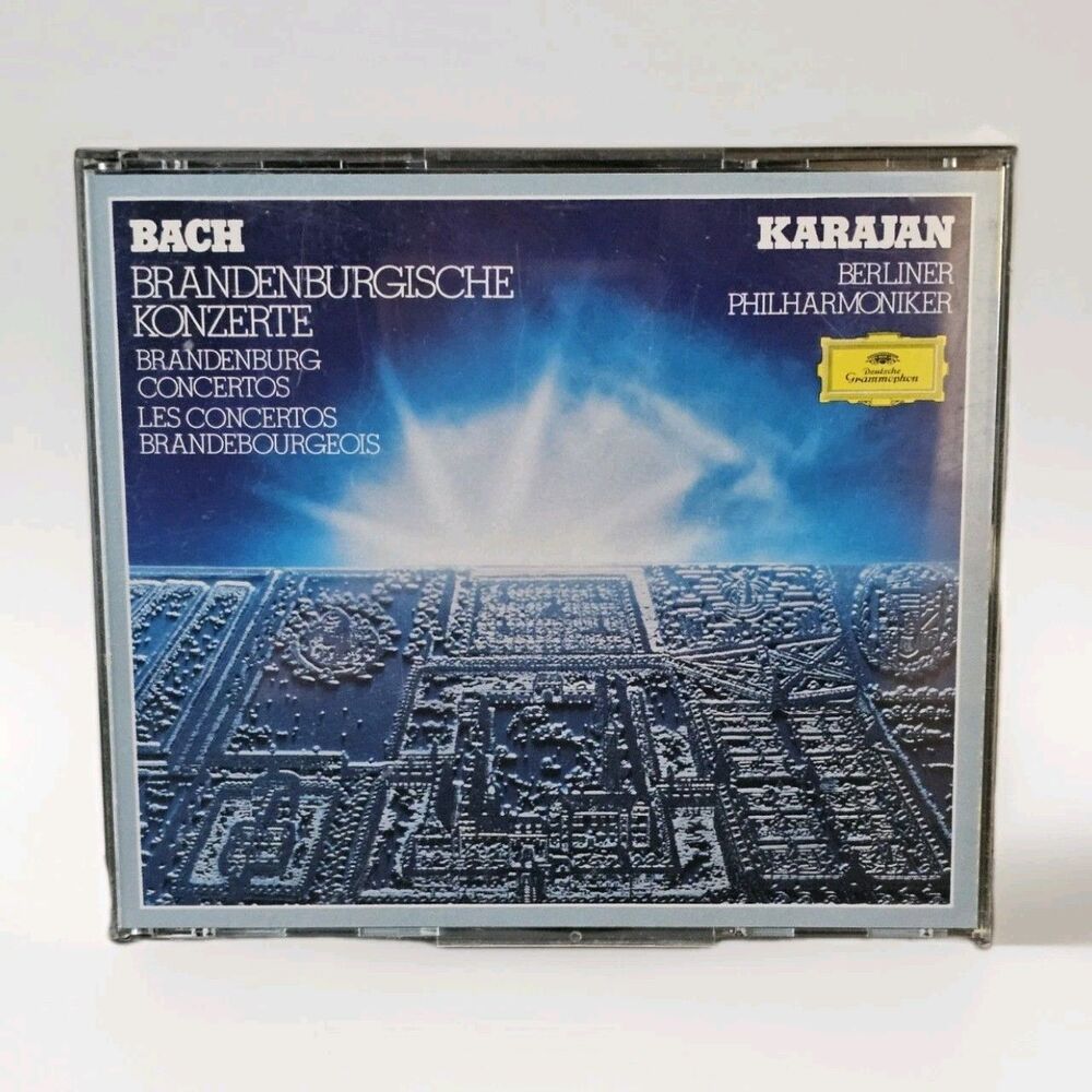Bach Brandenburg Concertos 2CD Set Karajan Berliner Philharmoniker Deutsch WG